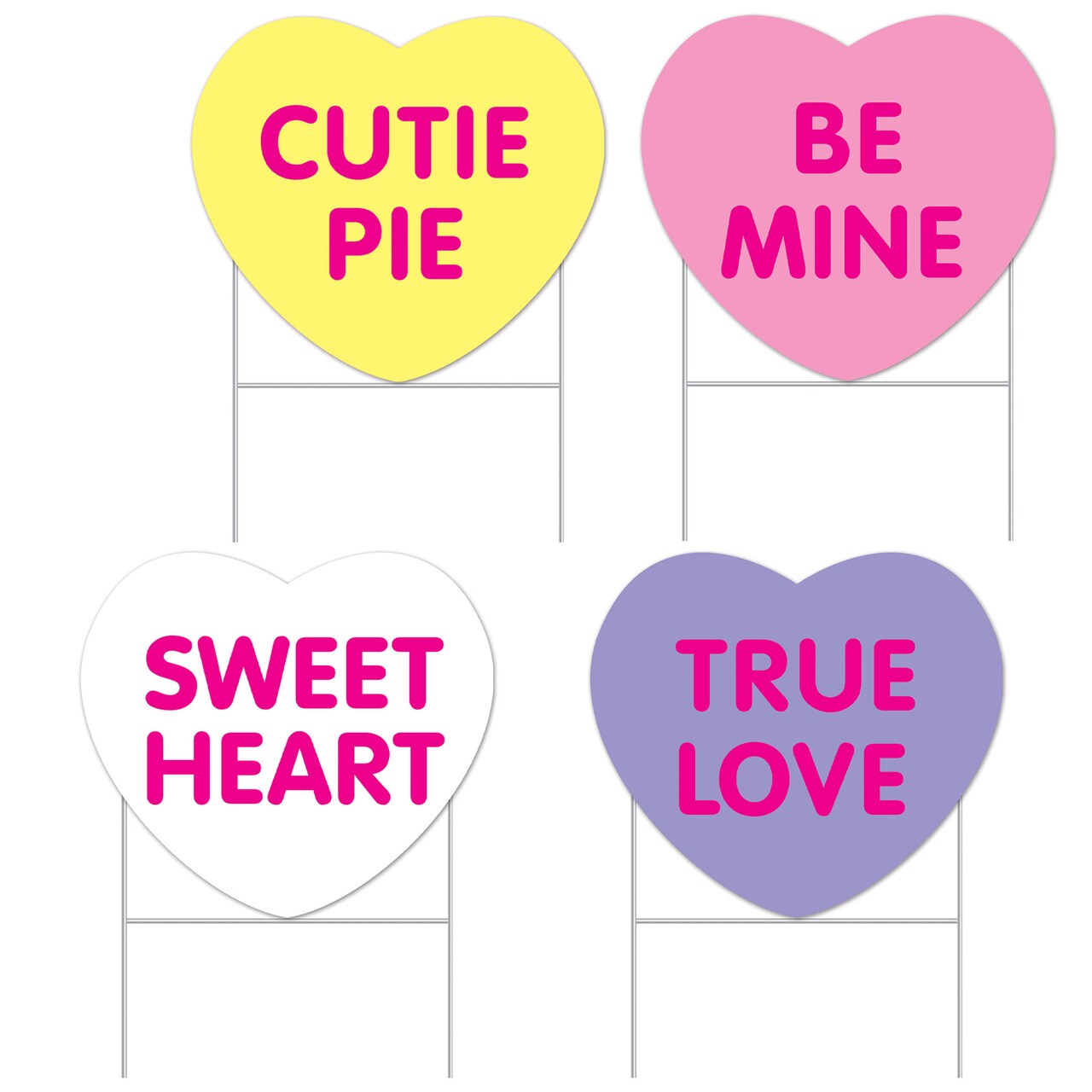 Beistle 11½in. x 13in. Plastic Candy Heart Yard Signs - 6 Pack